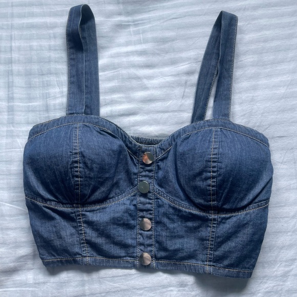 Denim Crop Top - Picture 2 of 3